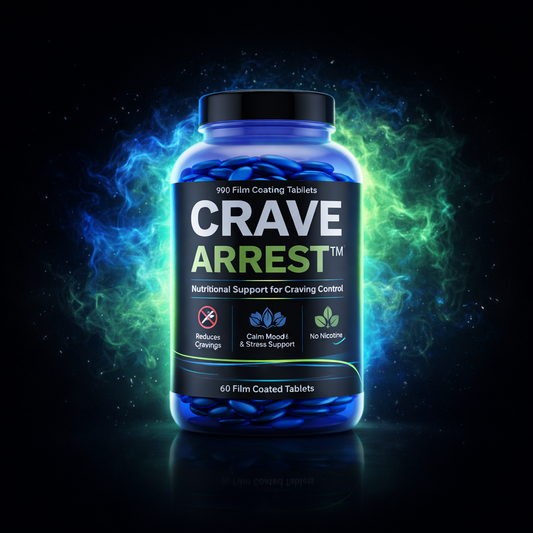 Crave Arrest™ Best Cravings Support Supplements - Smoking, Sugar, Carb & Stress Support, Tablets (60 Count) | NutriPapa